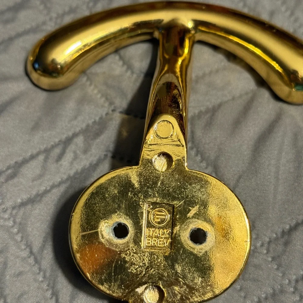 Vintage Italian Gold Metal Hotel Coat Hook 1980’s